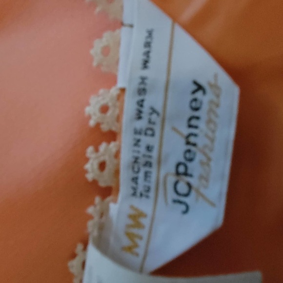 Vintage 70s JC Penney Fashions Peach‎ Sleeveless Maxi Dress 12 - Picture 10 of 11